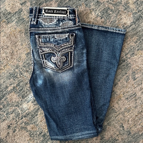 NWOT Rock Revival Haley Bootcut Dark Wash Jeans Size 28 - Picture 1 of 7